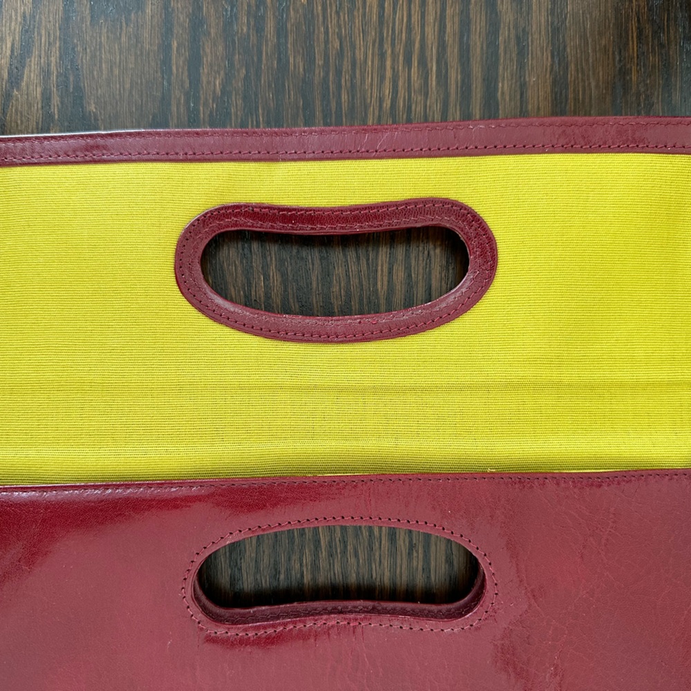 Hobo Leather Clutch Purse Polished Red View 4